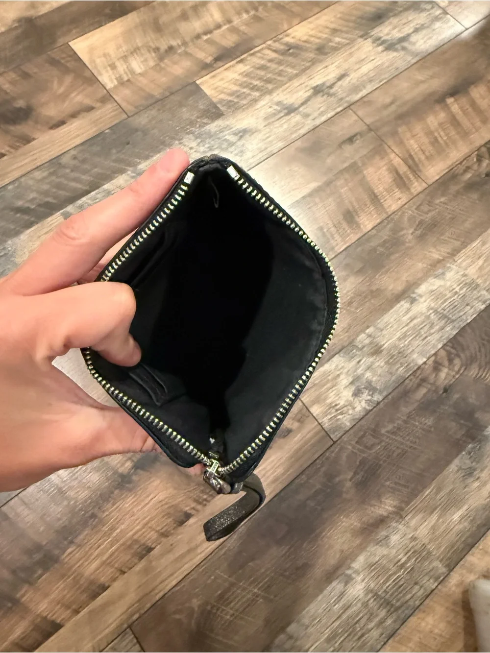 Coach Metallic Charcoal Leather Wristlet